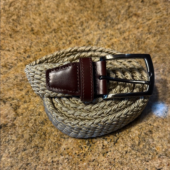 Men's Braided Belt in Tan and Brown ECU - Picture 1 of 3